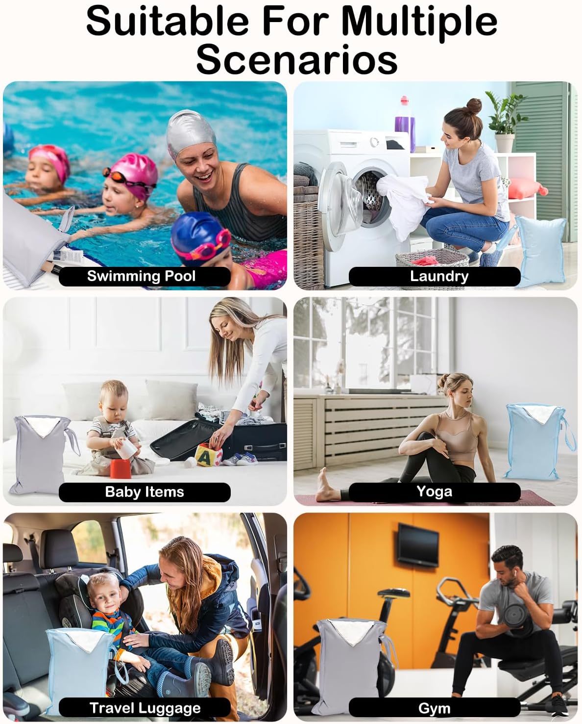 ALVA Waterproof Leakproof Wet Dry Bag 2-Pack | Reusable for Swim, Baby Clothes, Diapers & Travel 2LK06