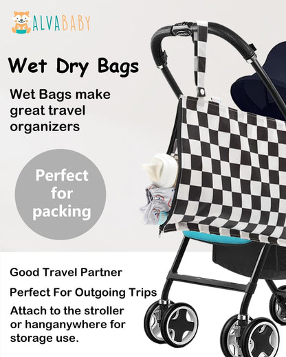 ALVA Waterproof Leakproof Wet Dry Bag 2-Pack | Reusable for Swim, Baby Clothes, Diapers & Travel 2LK06
