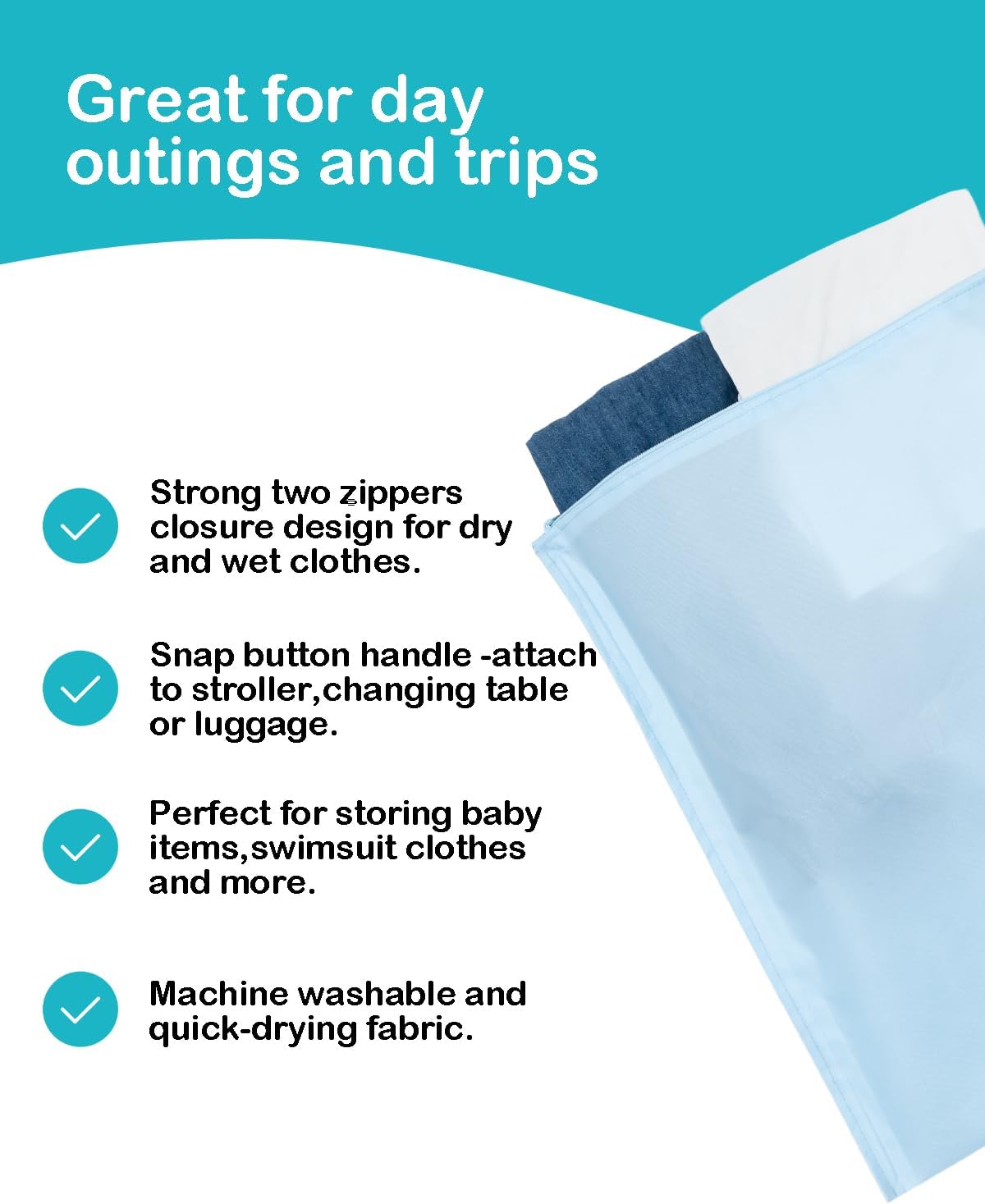 ALVA Waterproof Leakproof Wet Dry Bag 2-Pack | Reusable for Swim, Baby Clothes, Diapers & Travel 2LK06