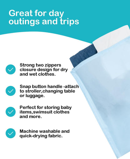 ALVA Waterproof Leakproof Wet Dry Bag 2-Pack | Reusable for Swim, Baby Clothes, Diapers & Travel 2LK06