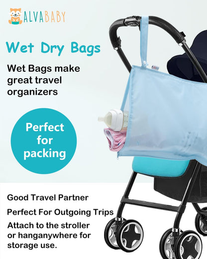 ALVA Waterproof Leakproof Wet Dry Bag 2-Pack | Reusable for Swim, Baby Clothes, Diapers & Travel 2LK06
