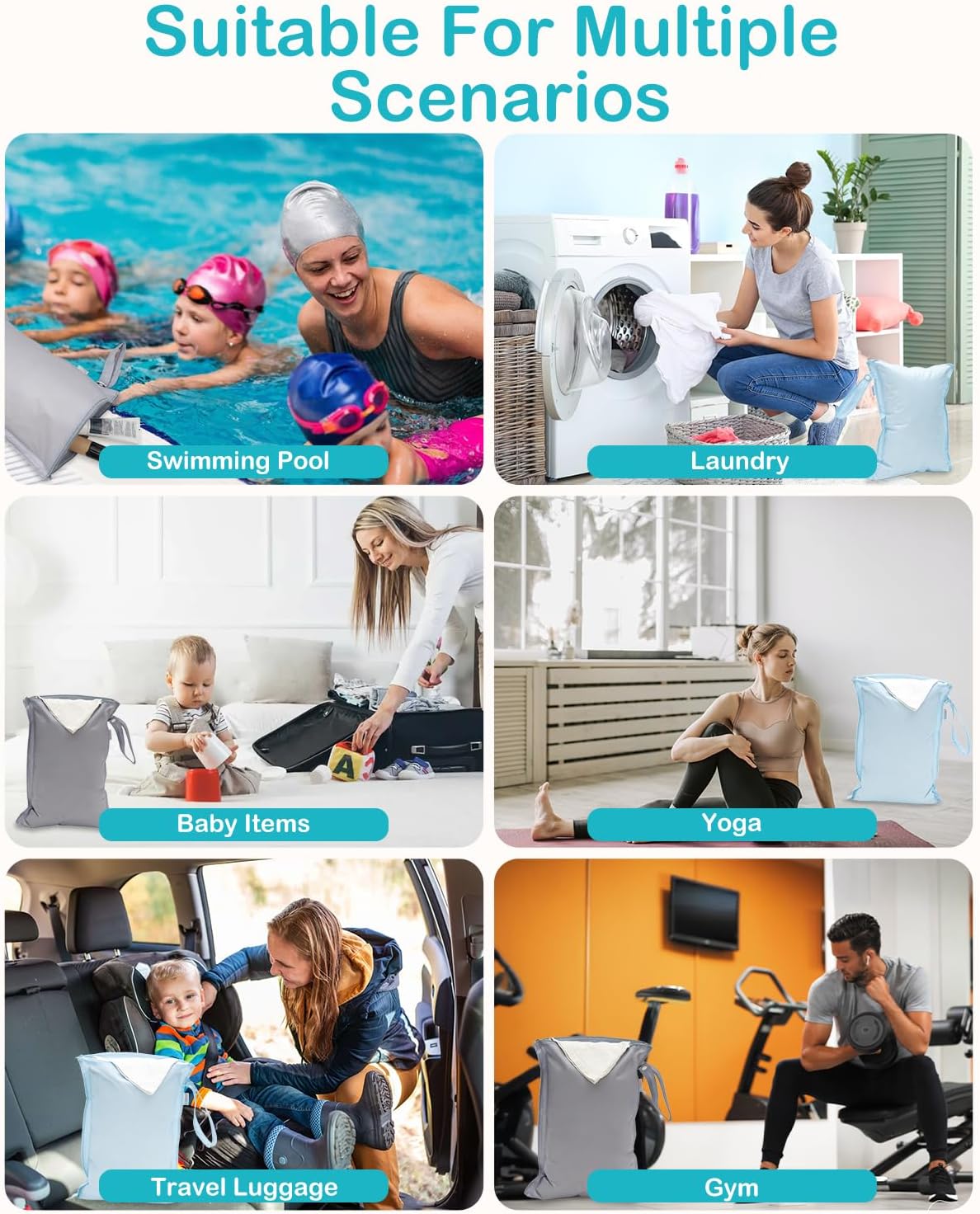 ALVA Waterproof Leakproof Wet Dry Bag 2-Pack | Reusable for Swim, Baby Clothes, Diapers & Travel 2LK06