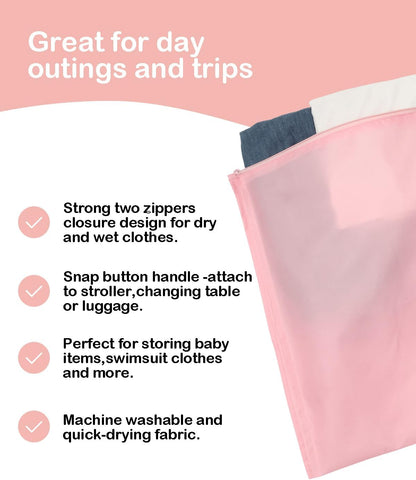 ALVA Waterproof Leakproof Wet Dry Bag 2-Pack | Reusable for Swim, Baby Clothes, Diapers & Travel 2LK06
