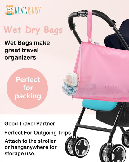 ALVA Waterproof Leakproof Wet Dry Bag 2-Pack | Reusable for Swim, Baby Clothes, Diapers & Travel 2LK06