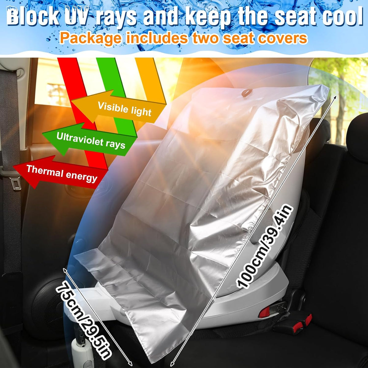 Baby Car Seat Sun Shade Cover,Infant Car Seats Heat Protector,Baby Travel Accessories to Keep Toddler Seats at Cool Temperature,CarSeat Cooler Cover UV Protection from Heat/Sun for Babies Seat
