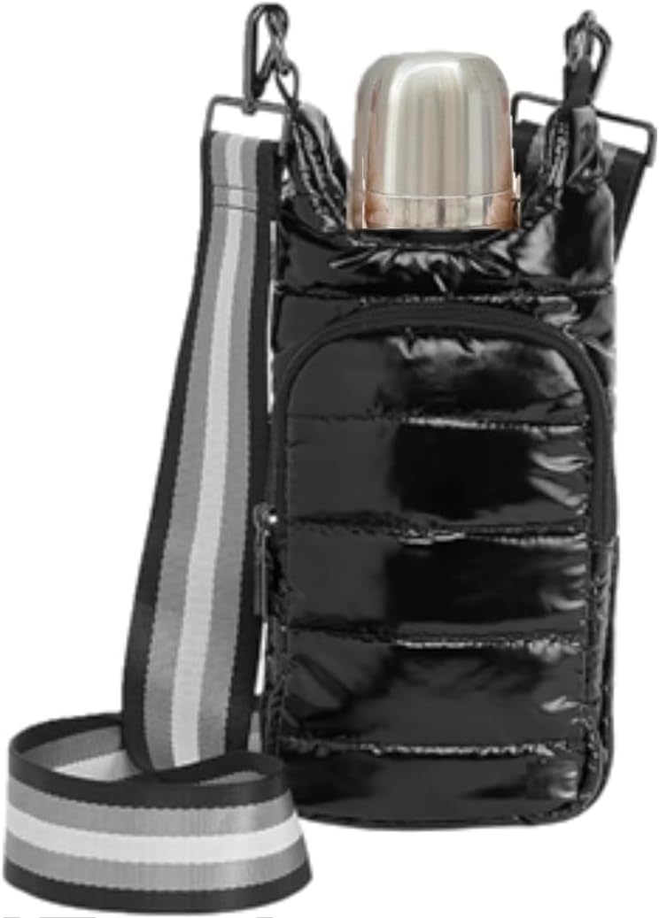 Original Crossbody Water Bottle Holder Bag with Strap.Stylish Puffer Bag.Pockets for Phone & Accessories.BEST GIFT