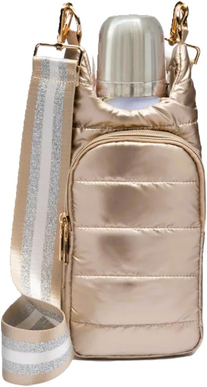 Original Crossbody Water Bottle Holder Bag with Strap.Stylish Puffer Bag.Pockets for Phone & Accessories.BEST GIFT