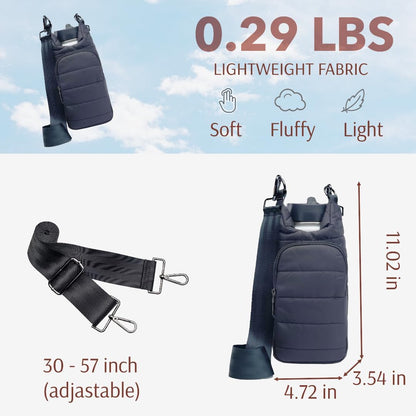 Original Crossbody Water Bottle Holder Bag with Strap.Stylish Puffer Bag.Pockets for Phone & Accessories.BEST GIFT