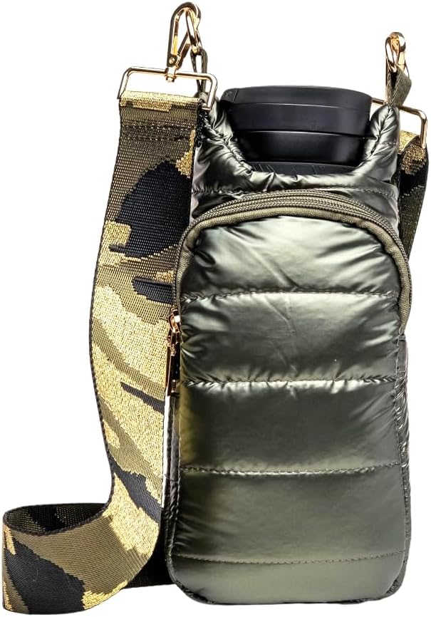 Original Crossbody Water Bottle Holder Bag with Strap.Stylish Puffer Bag.Pockets for Phone & Accessories.BEST GIFT