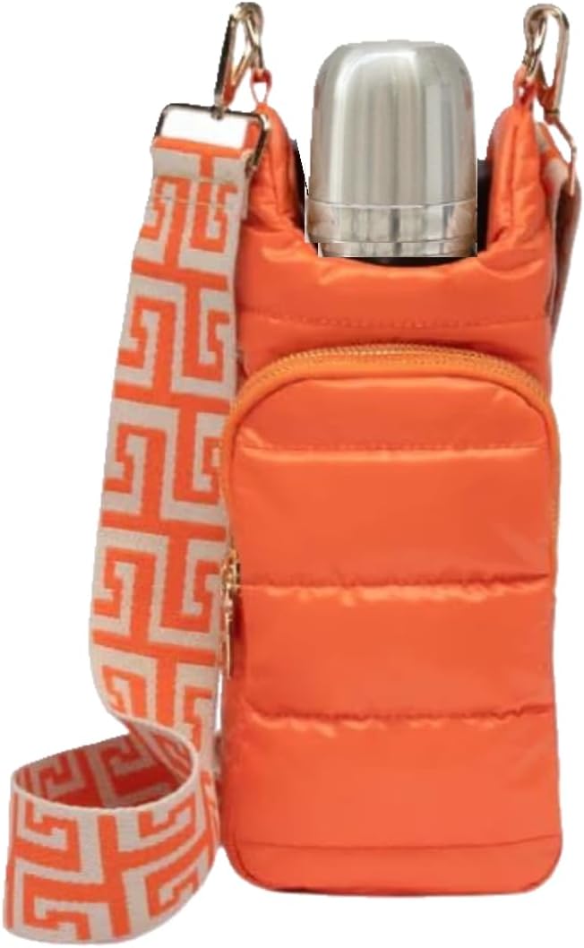 Original Crossbody Water Bottle Holder Bag with Strap.Stylish Puffer Bag.Pockets for Phone & Accessories.BEST GIFT