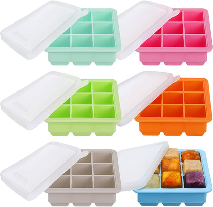 Silicone Baby Food Storage Containers with Lids, Freezer Trays