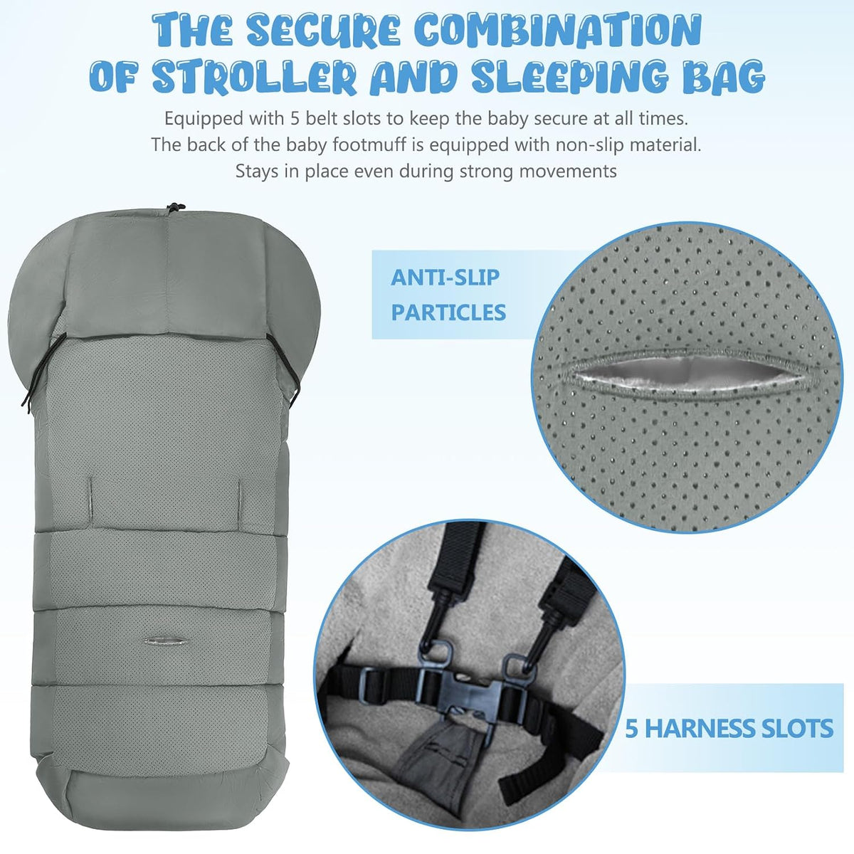 Stroller Footmuff Universal, Weatherproof and Windproof Baby Bunting Bag