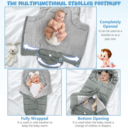 Stroller Footmuff Universal, Weatherproof and Windproof Baby Bunting Bag