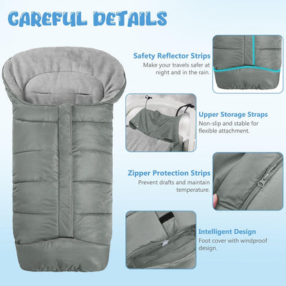 Stroller Footmuff Universal, Weatherproof and Windproof Baby Bunting Bag