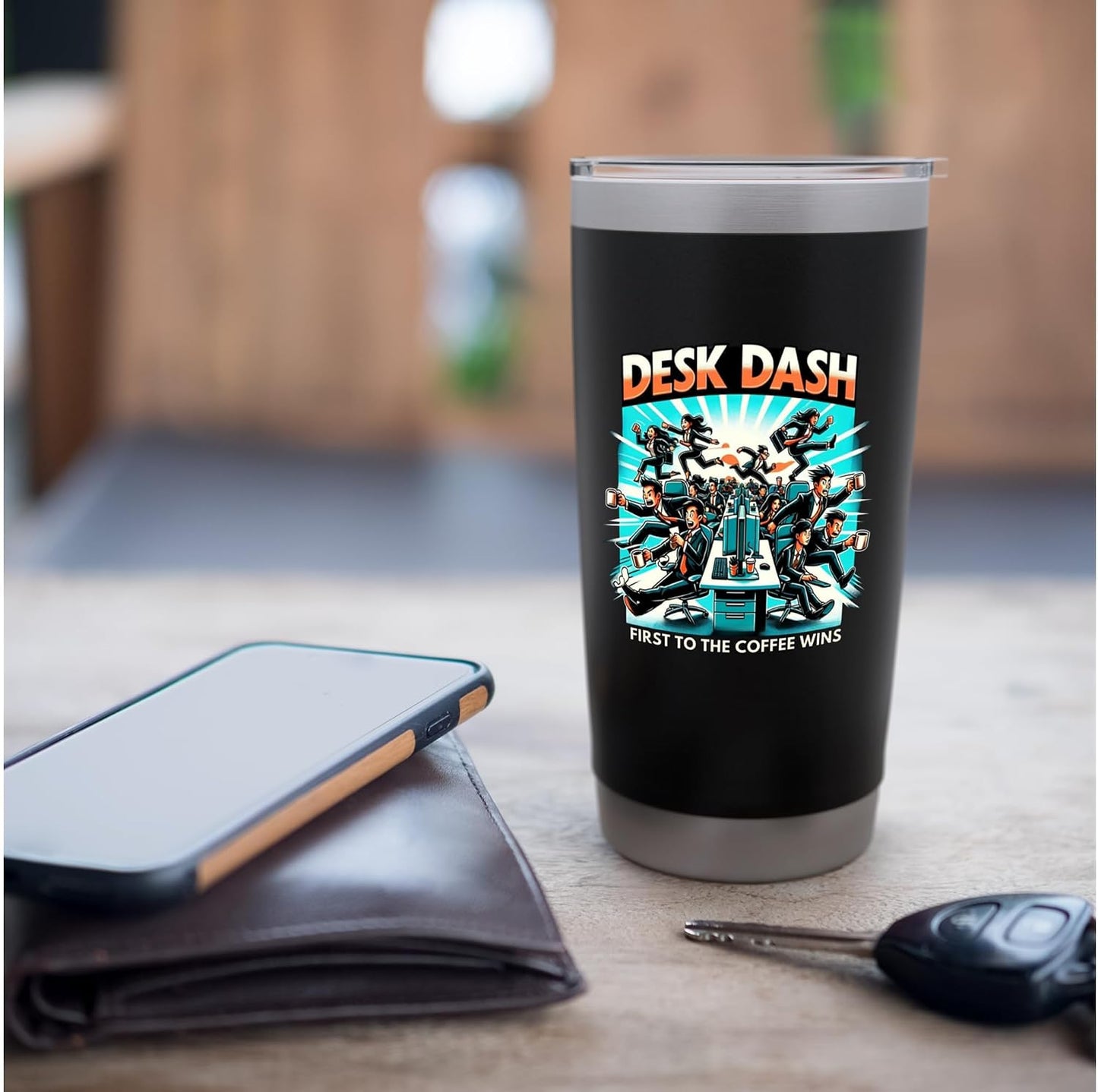 Desk Dash Casual Office Home Essential Graphic Art Stainless Steel Insulated Tumbler