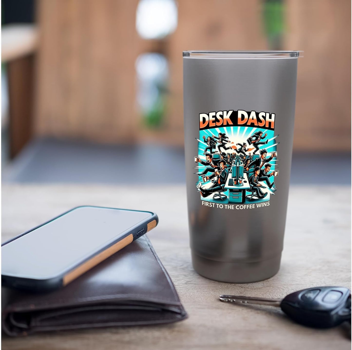 Desk Dash Casual Office Home Essential Graphic Art Stainless Steel Insulated Tumbler