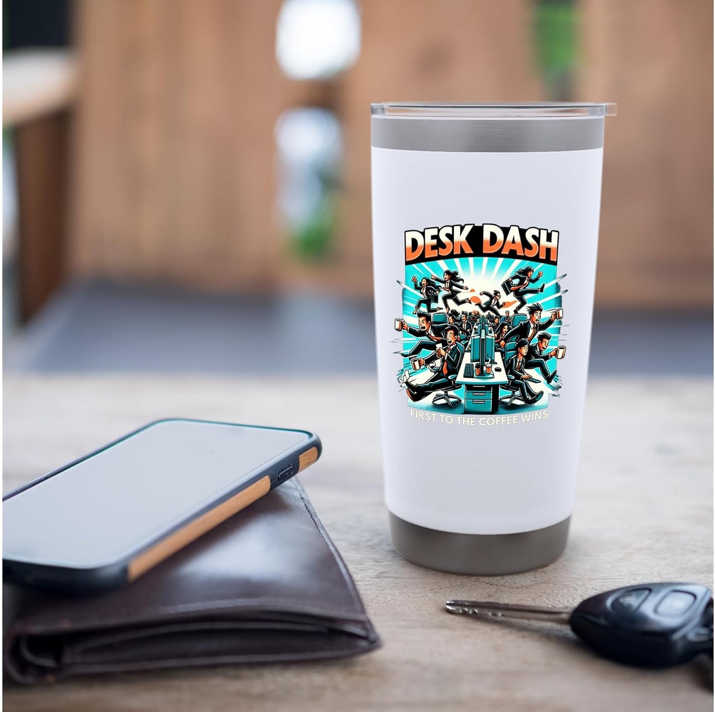 Desk Dash Casual Office Home Essential Graphic Art Stainless Steel Insulated Tumbler