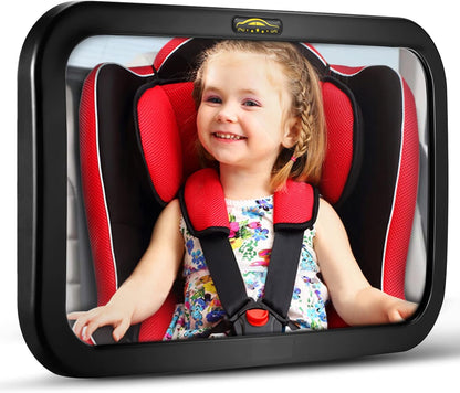 Baby Car Mirror, Car Seat Mirror, Safely Monitor Infant Child in Rear Facing Cars Seat, Wide View Shatterproof Adjustable Acrylic 360°for Backseat, Crash Tested and Certified for Safety