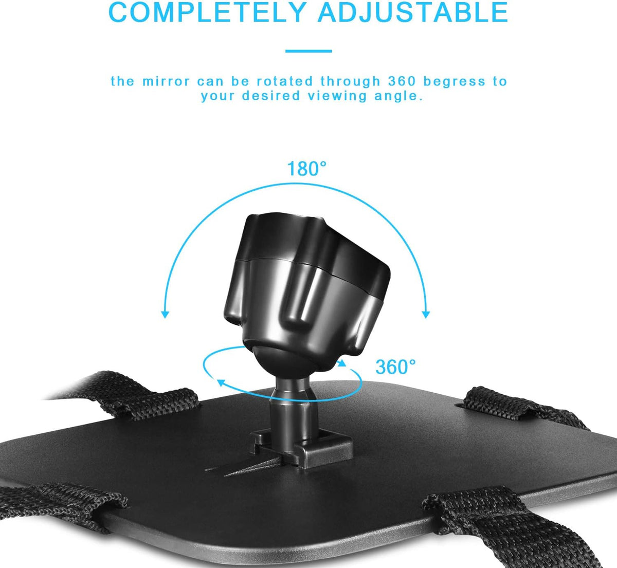 Baby Car Mirror, Car Seat Mirror, Safely Monitor Infant Child in Rear Facing Cars Seat, Wide View Shatterproof Adjustable Acrylic 360°for Backseat, Crash Tested and Certified for Safety