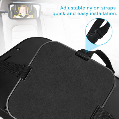 Baby Car Mirror, Car Seat Mirror, Safely Monitor Infant Child in Rear Facing Cars Seat, Wide View Shatterproof Adjustable Acrylic 360°for Backseat, Crash Tested and Certified for Safety