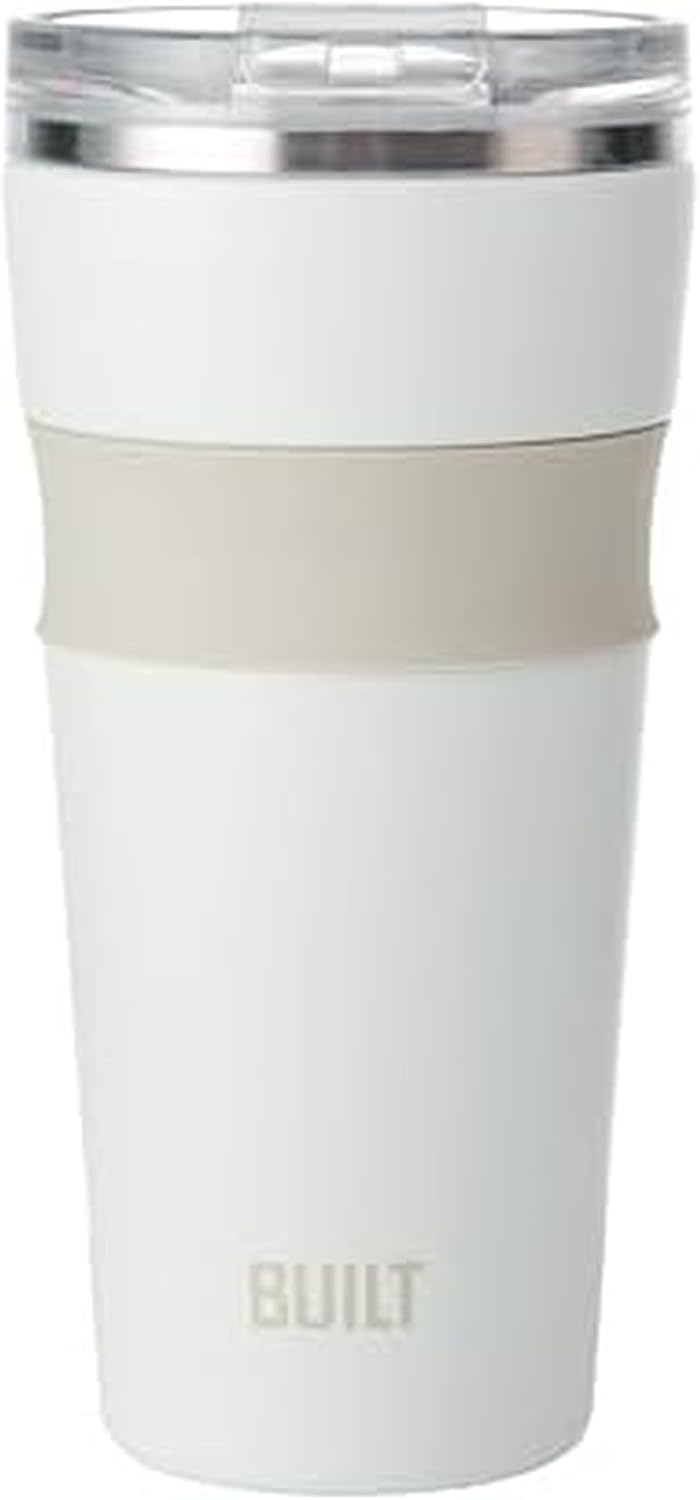 24 oz Stainless Steel Vacuum Insulated Tumbler - Sage Green Double Wall Travel Cup, Keeps Drinks Cold 24 Hours or Hot 8 Hours, Leak Proof Lid with Flip Straw, Silicone Grip