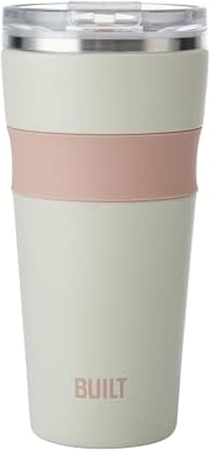 24 oz Stainless Steel Vacuum Insulated Tumbler - Sage Green Double Wall Travel Cup, Keeps Drinks Cold 24 Hours or Hot 8 Hours, Leak Proof Lid with Flip Straw, Silicone Grip