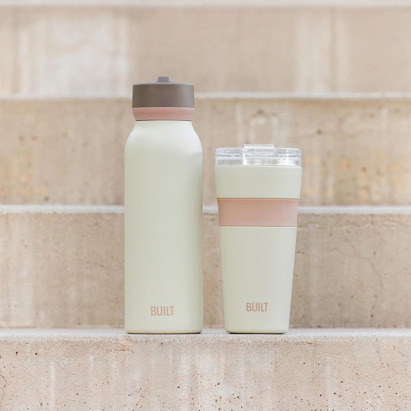 24 oz Stainless Steel Vacuum Insulated Tumbler - Sage Green Double Wall Travel Cup, Keeps Drinks Cold 24 Hours or Hot 8 Hours, Leak Proof Lid with Flip Straw, Silicone Grip
