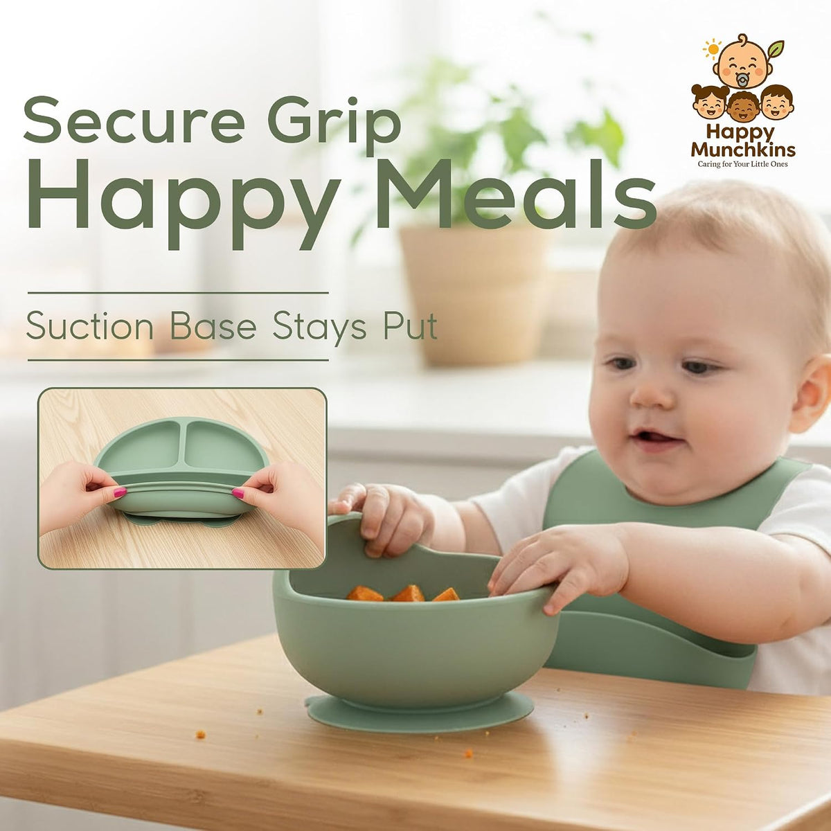 Silicone Baby Feeding Set | 9 PCS Baby Led Weaning Supplies Feeding Utensils | Divided Suction Plate Bowl Bib Cup Baby Spoons Forks | Toddler Eating Essentials-6+ Months (Pink)