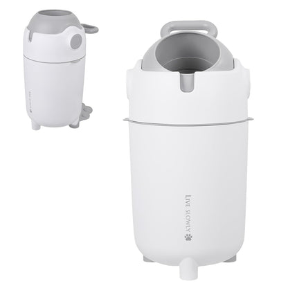 Diaper Pail Odor Control Bin, Large Capacity Diaper Disposal Container, Plastic 15L Holds 16 Diapers Airtight Lid, with Odor Blocking Baffle for Home Nursery Room Living Room White