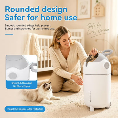 Diaper Pail Odor Control Bin, Large Capacity Diaper Disposal Container, Plastic 15L Holds 16 Diapers Airtight Lid, with Odor Blocking Baffle for Home Nursery Room Living Room White