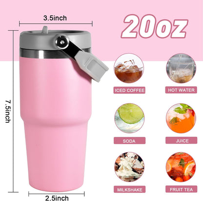 30 oz Tumbler with Handle and Straw Lid, Double Walled Vacuum Insulated Water Bottle Leakproof Tumbler Travel Coffee Mug Thermal Cup, Cupholder Friendly for Office, Home, Sport, Black