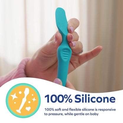 Nuby Silicone Diaper Cream Brush with Suction Base, Aqua (Pack of 2)