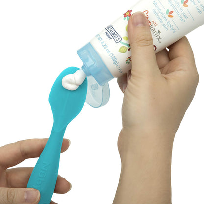 Nuby Silicone Diaper Cream Brush with Suction Base, Aqua (Pack of 2)
