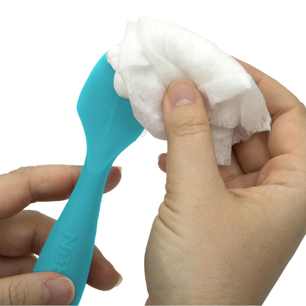 Nuby Silicone Diaper Cream Brush with Suction Base, Aqua (Pack of 2)