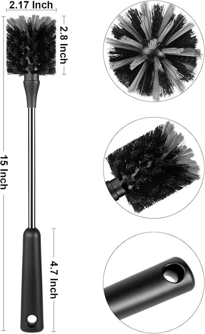 Bottle Brush Set, Long Handle Baby Bottle Brush Cleaner with Straw Brush and Lid Brush, Water Bottle Scrubber, Kitchen Scrub Cleaning Brushes for Cups, Coffee Mugs, Tumblers, Thermos