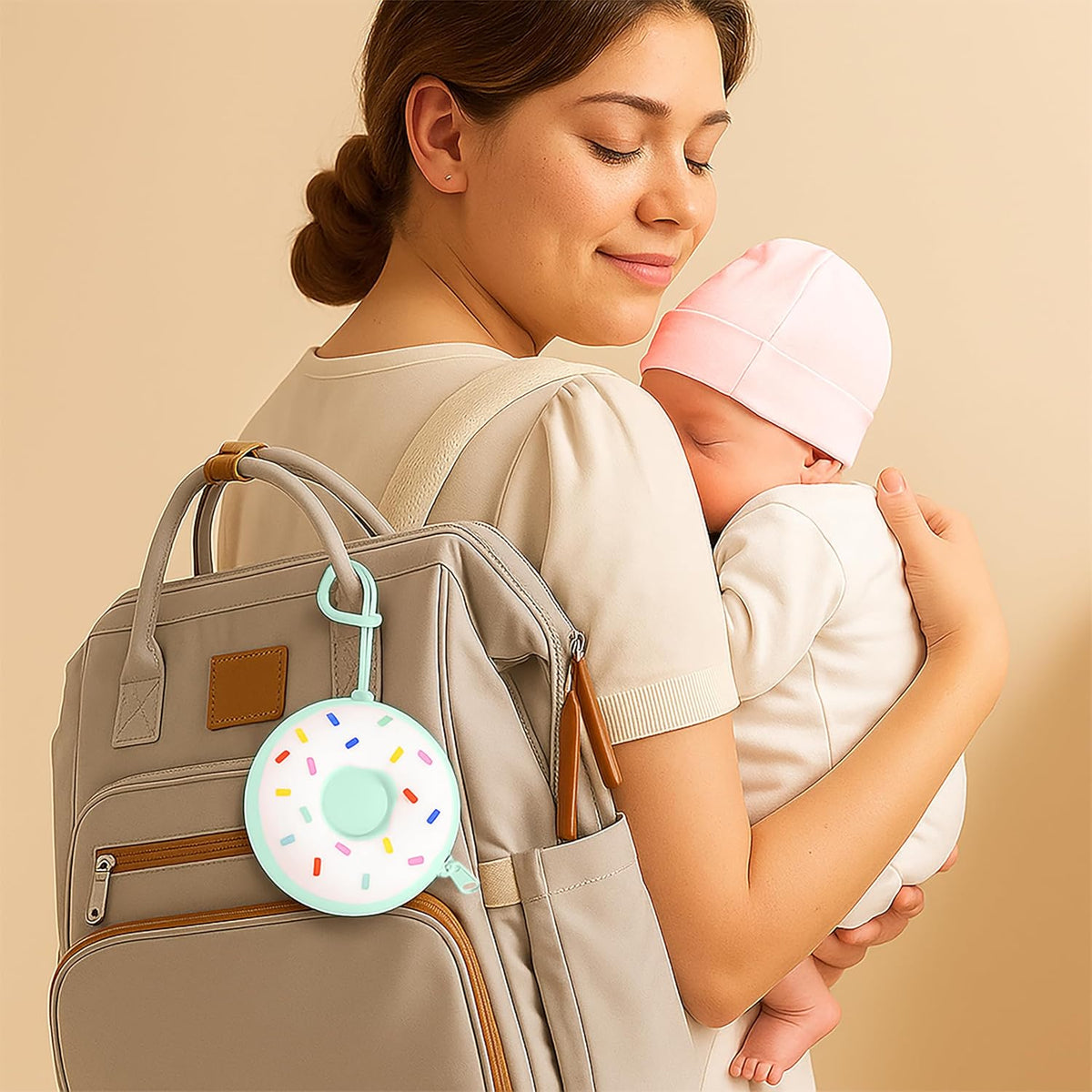 Baby Pacifier Holder Case – BPA-Free Silicone Donut Design | Travel Pacifier Case for Diaper Bag Essentials