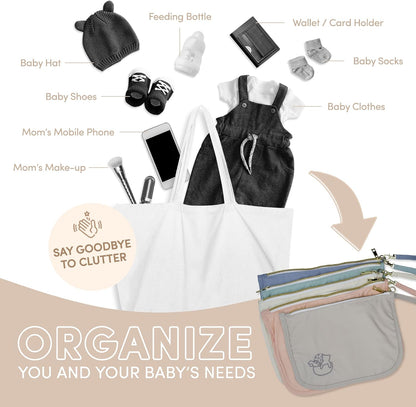 Diaper Bag Organizer Pouches Durable Nylon & Performance Mesh