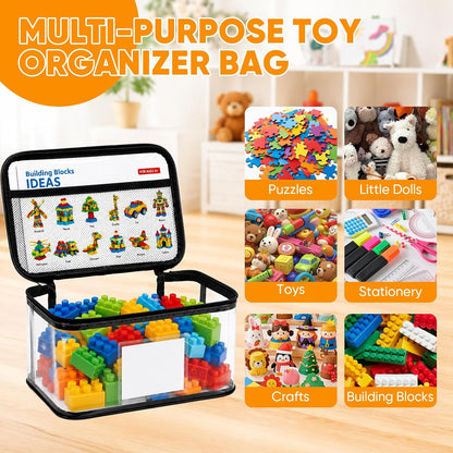 10 Packs Clear Toy Storage Bags with Zippers,Toy Organizers and Storage
