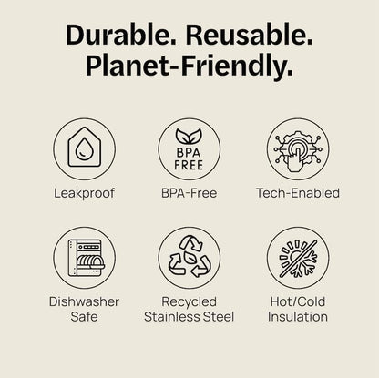 To Go Coffee Cup – Insulated Travel Coffee Mug with 360° Leak‑Safe Lid, Stainless Steel Coffee Tumbler for Hot/Cold, Spill‑Resistant, BPA‑Free - Salt, 12oz