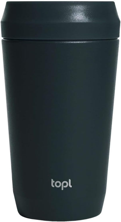 To Go Coffee Cup – Insulated Travel Coffee Mug with 360° Leak‑Safe Lid, Stainless Steel Coffee Tumbler for Hot/Cold, Spill‑Resistant, BPA‑Free - Salt, 12oz