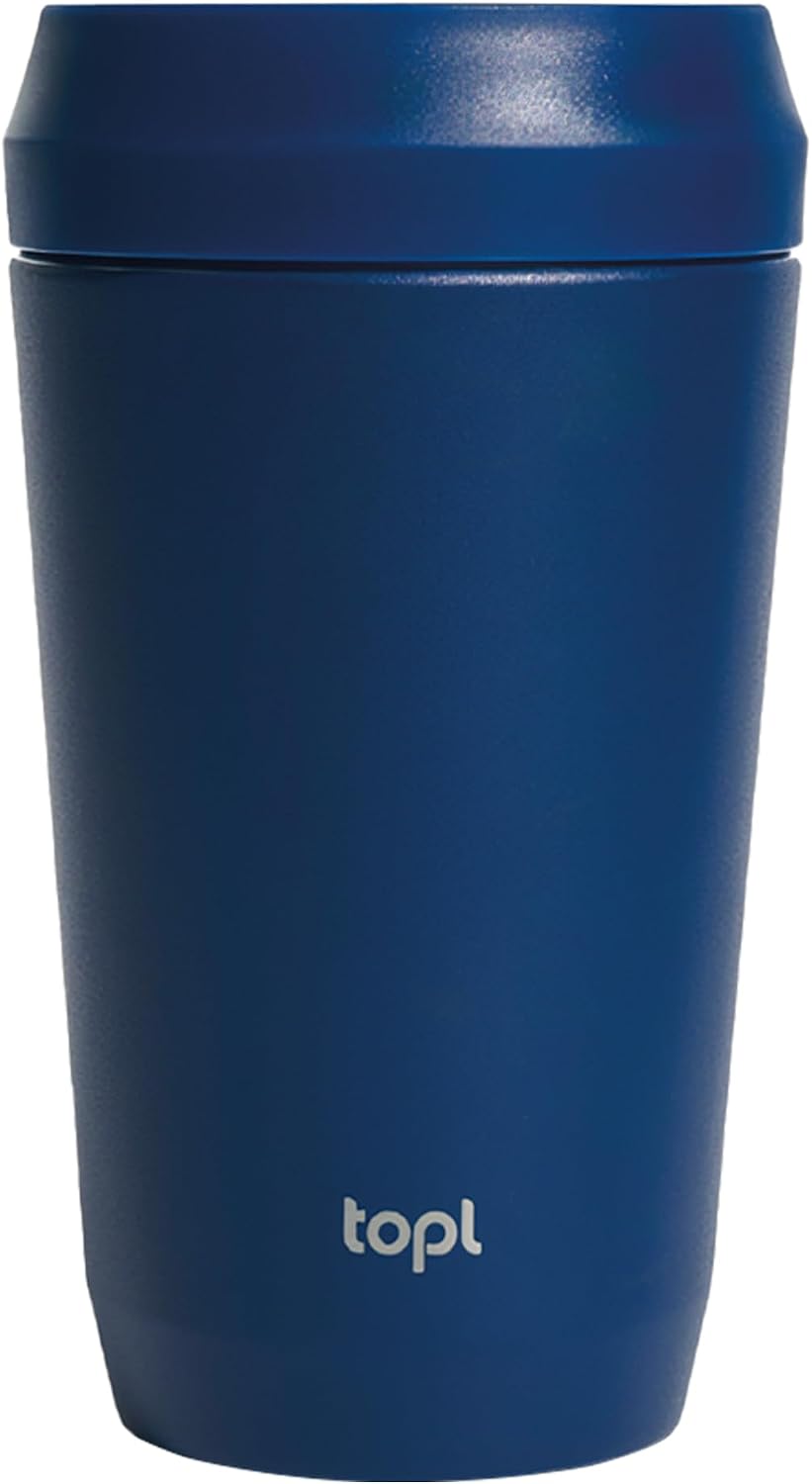 To Go Coffee Cup – Insulated Travel Coffee Mug with 360° Leak‑Safe Lid, Stainless Steel Coffee Tumbler for Hot/Cold, Spill‑Resistant, BPA‑Free - Salt, 12oz
