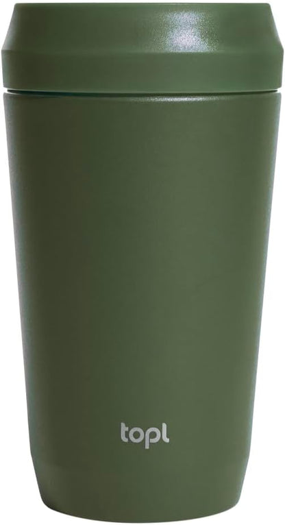 To Go Coffee Cup – Insulated Travel Coffee Mug with 360° Leak‑Safe Lid, Stainless Steel Coffee Tumbler for Hot/Cold, Spill‑Resistant, BPA‑Free - Salt, 12oz