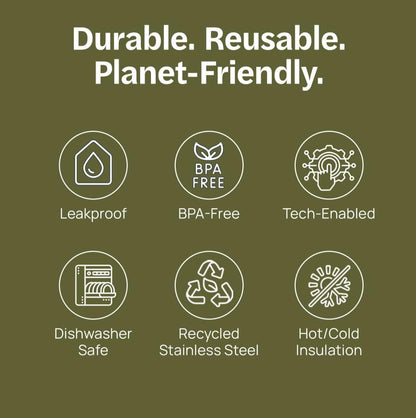 To Go Coffee Cup – Insulated Travel Coffee Mug with 360° Leak‑Safe Lid, Stainless Steel Coffee Tumbler for Hot/Cold, Spill‑Resistant, BPA‑Free - Salt, 12oz