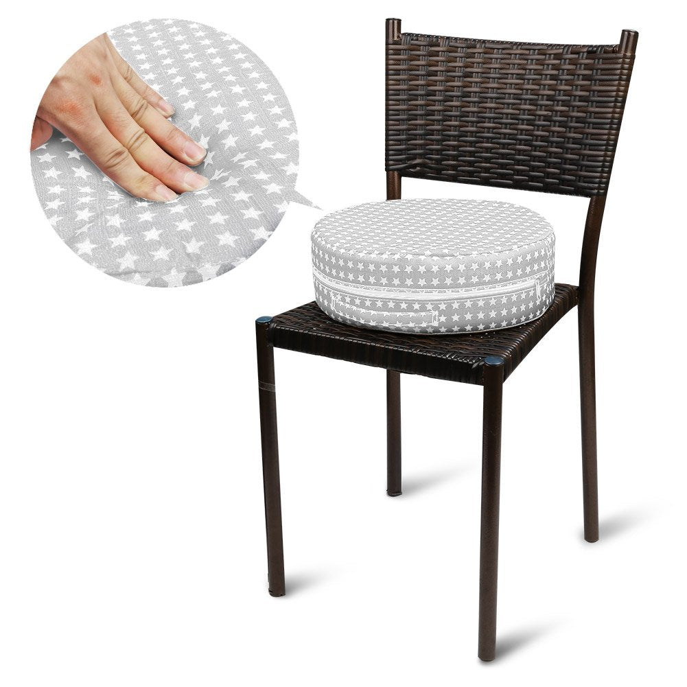 Kids' Anti-Slip Chair Seat Cushion - High Chair Dining Seat Pad Dismountable Round Booster Seat Cushion (Gray)