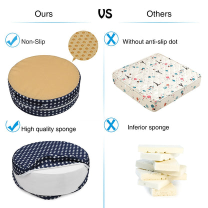 Kids' Anti-Slip Chair Seat Cushion - High Chair Dining Seat Pad Dismountable Round Booster Seat Cushion (Gray)