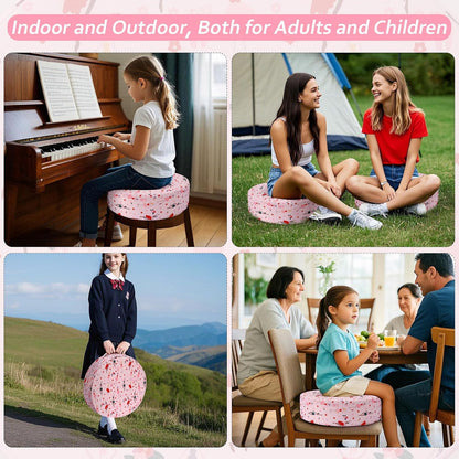 Kids' Anti-Slip Chair Seat Cushion - High Chair Dining Seat Pad Dismountable Round Booster Seat Cushion (Gray)