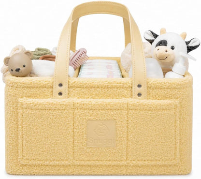 Baby Diaper Caddy Organizer with Handle & Toiletry Bag, Portable Nursery Storage Basket for Newborn Essentials, Baby Essentials,Portable Diaper Organizer, Baby Registry Must Have