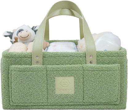 Baby Diaper Caddy Organizer with Handle & Toiletry Bag, Portable Nursery Storage Basket for Newborn Essentials, Baby Essentials,Portable Diaper Organizer, Baby Registry Must Have
