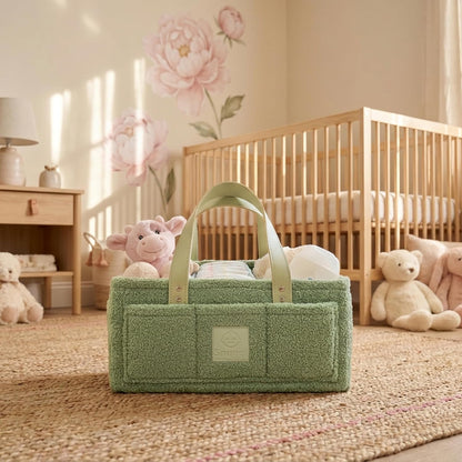 Baby Diaper Caddy Organizer with Handle & Toiletry Bag, Portable Nursery Storage Basket for Newborn Essentials, Baby Essentials,Portable Diaper Organizer, Baby Registry Must Have