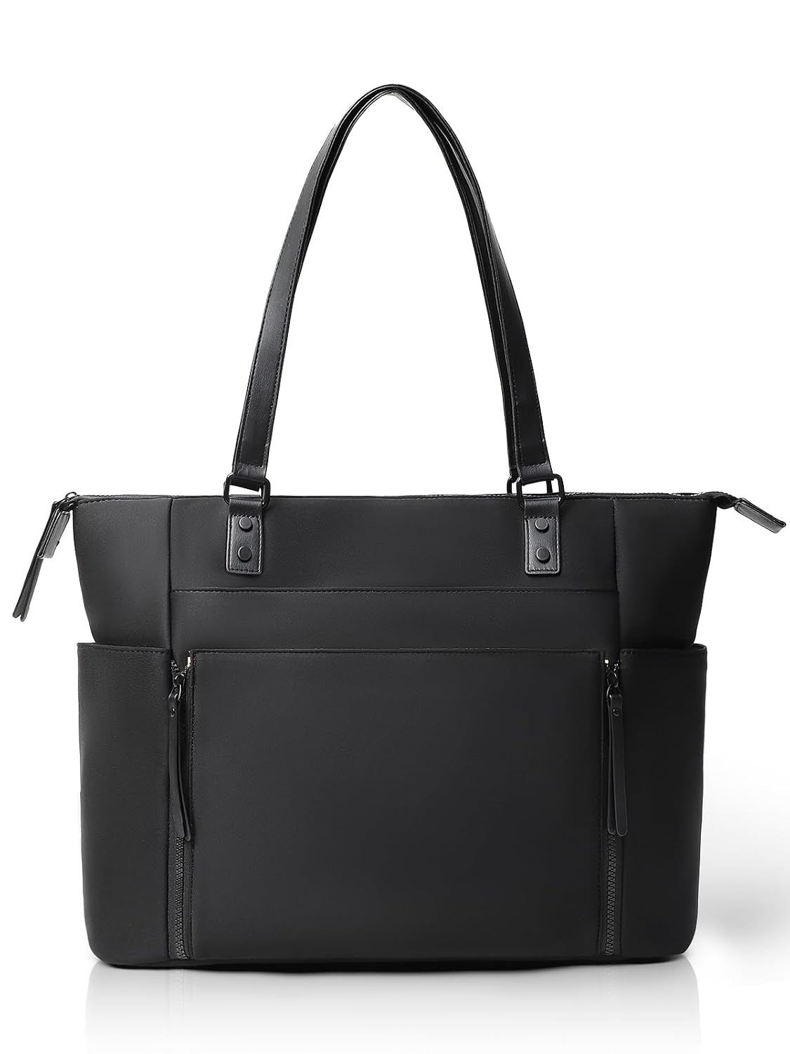 Neoprene Diaper Bag Tote, Diaper Bag Backpack pañaleras para bebe with Changing Station,14 Pockets Large Capacity Travel Diaper Bag for Mom, Convertible Diaper Tote, Black